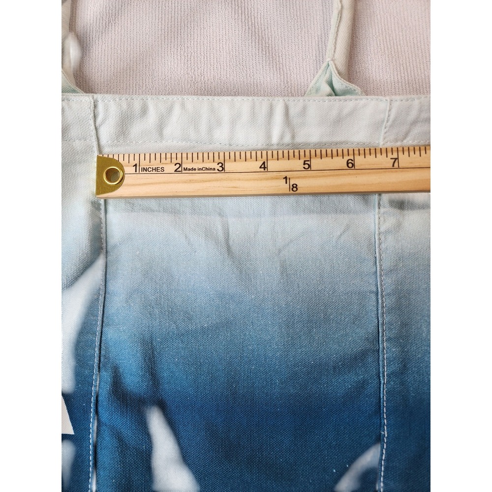Athleta Tote Bag Blue Ombre Canvas Logo Beach‎ Yoga Athleisure Weekend Shopping - Picture 6 of 7